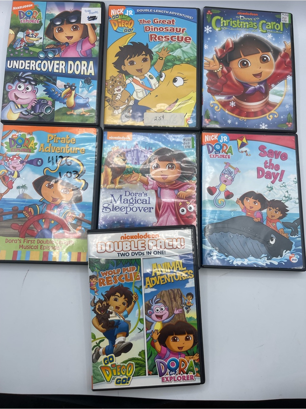 Dora The Explorer Go Diego Go DVD lot of 7 Nick Jr Nickelodeon 2000s